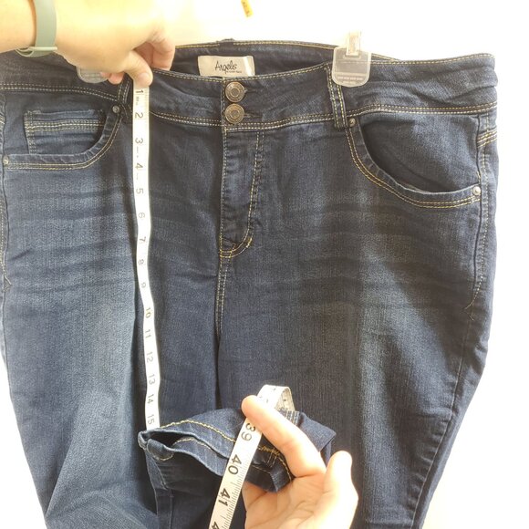 Angels Forever Young Womens Sz 18W Dark Blue Wash Skinny Jeans - Picture 9 of 12